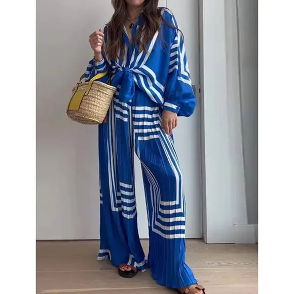 Commense XS Oversized Print Vacation Pants Set - Picture 1 of 4